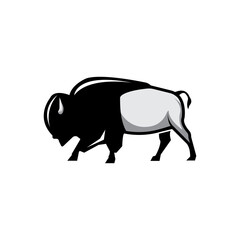 Bison illustration. Logo vector icon.
