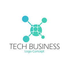 Tech Business Design Template Flat Style Design Vector Illustration	