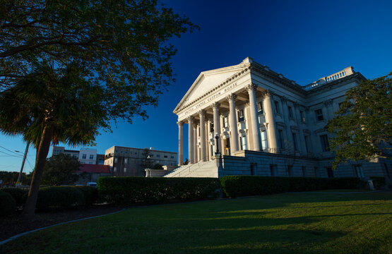 Charleston, South Carolina, United States, November 2019, view  of the US Customs House