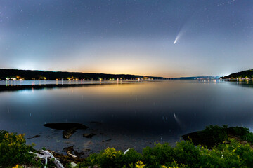 Comet Neowise observed by Cayuga lake