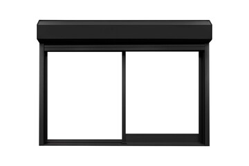 Black aluminium window frame isolated on white background