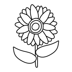 beautiful sunflower garden line style icon