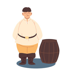 Medieval man with barrel vector design
