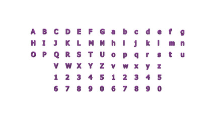 written by individual letters on the wall by 3D rendering using a white background and casting shadow from top light