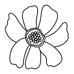 beautiful flower garden line style icon