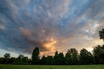 
sunset over Poznań