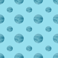 Polka dots on baby blue background, Polka dot seamless pattern for wallpaper, wrapping, scrapbooking