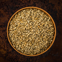 Sunflower Kernels Roasted Seeds Background. Selective focus.