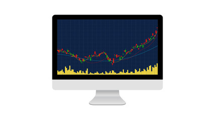 Trading chart displayed on computer screen (black background)