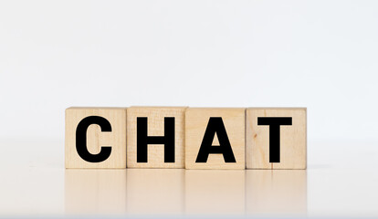 Chat text on the wood blocks.