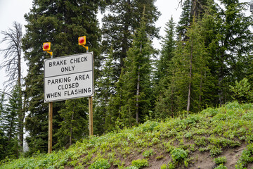 Brake check area only, parking area closed when flashing sign along Teton Pass. This is for...