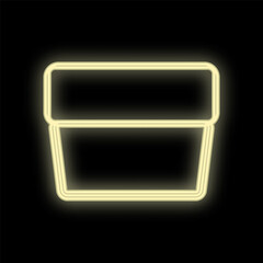 jar of cream in white neon color on a black background. rectangular packaging with face cream. beauty in the beautician's office. face skin care with cream and mask. vector illustration