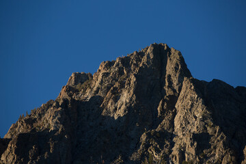 mountain peak at sunset