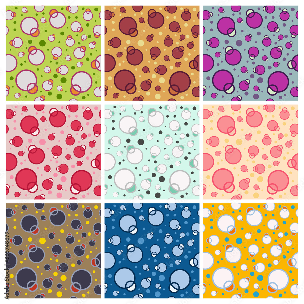 Aufkleber abstract geometrical bubble and dot seamless pattern with modern colour combinations. modern geometr