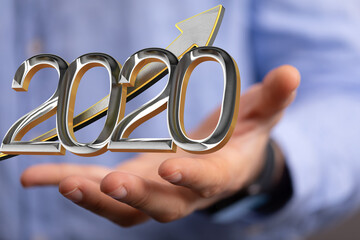 business year 2020 up goals and success illustration
