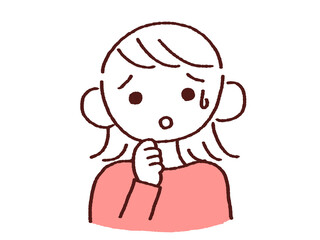 不安そうな顔の若い女性