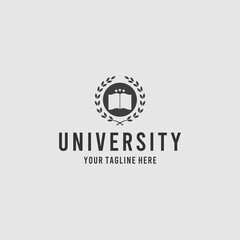 Minimalist university and book logo design