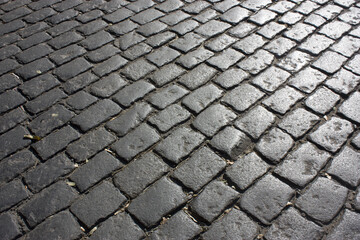 Cobbled street on a sunny day