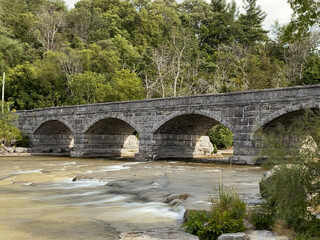 Fototapeta na wymiar A 5 span bridge made of stone