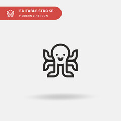 Naklejka na ściany i meble Octopus Simple vector icon. Illustration symbol design template for web mobile UI element. Perfect color modern pictogram on editable stroke. Octopus icons for your business project