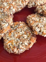 Oatmeal healthy dietary cookies with sugar-free carrots