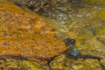 Closeup of water flowing rapidly
