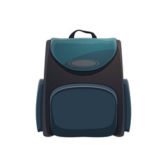 Back to school backpack vector isolated icon. College and university education bag or kid rucksack