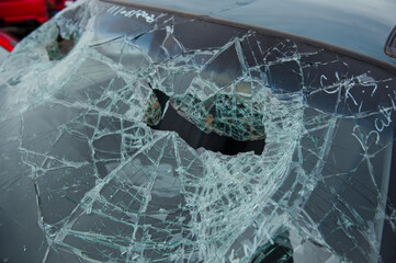 Melbourne, Victoria / Australia - July 18 2020: Old wrecked cars in junkyard. Car recycling.