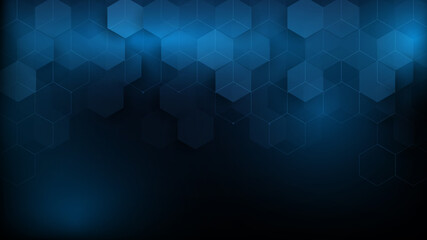 Obraz premium Abstract Technology, Futuristic Digital Hi Tech Concept. Abstract Hexagonal Molecule Background. Scientific and Technological Concept. Vector Illustration