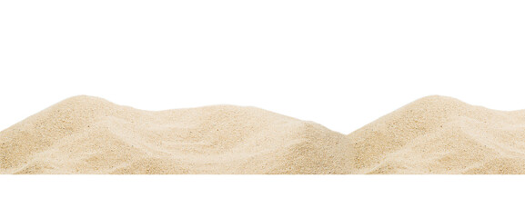 Panoramic pile sand dune isolated on white
