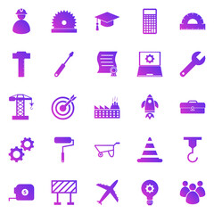 Engineering gradient icons on white background