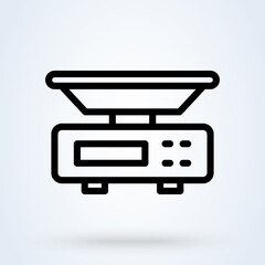 Digital Weighing Scale line. Simple modern icon design illustration.