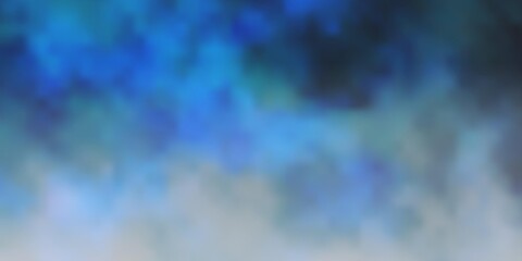 Dark BLUE vector template with sky, clouds. Illustration in abstract style with gradient clouds. Beautiful layout for uidesign.