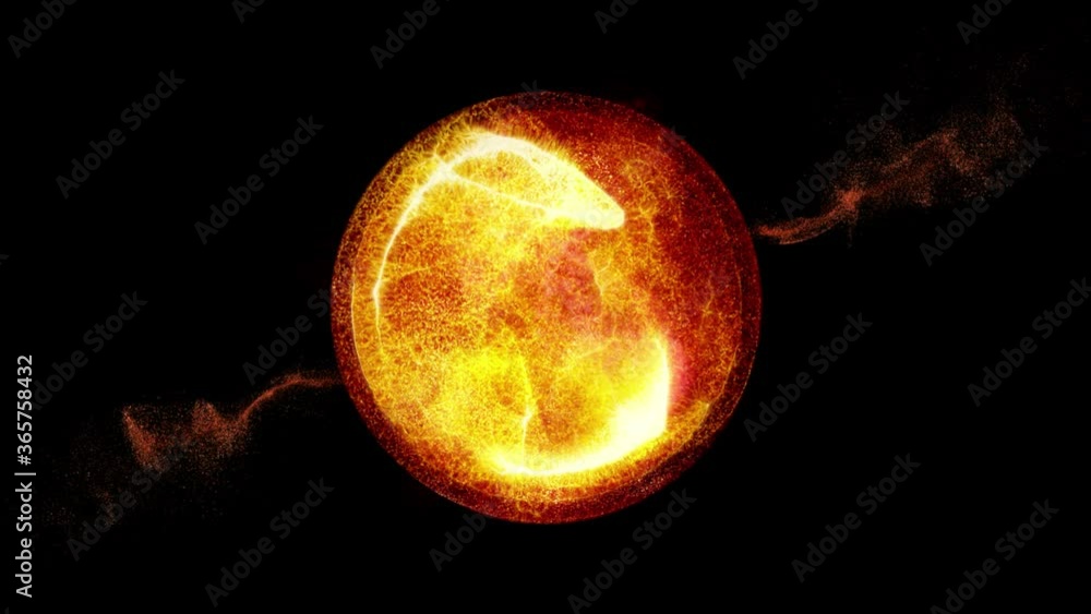 Poster Futuristic particles twirling and flowing in a ball shape abstract cyber space environment background with alpha chanel