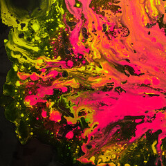 Watercolor abstract blot on black background