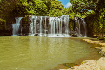 Landscape of a waterfall taken with ND filter