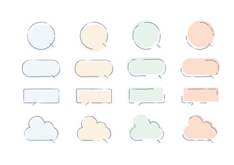 手描き風吹き出しのデザイン素材