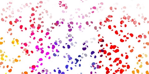 Light pink, yellow vector backdrop with chaotic shapes.