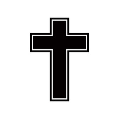 Christian cross icon vector logo design template