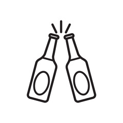 Bottle beer icon vector logo design template