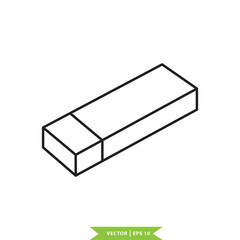 Eraser icon vector logo template illustration