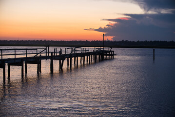 Fototapeta na wymiar Sunset at Topsail Island