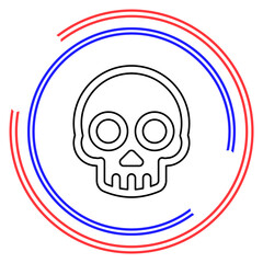 danger skull icon, vector skull crossbones