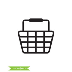 Shopping basket icon vector logo design template