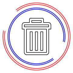 trashcan icon, vector trash bin - basket