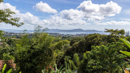 view of the mountains from the hill in Martinique