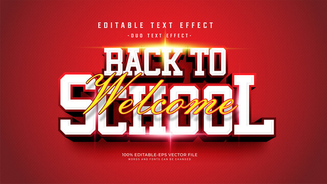 Welcome Back To School of Text effect