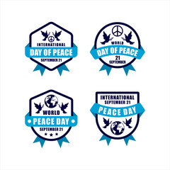 International Peace day badge vector collection