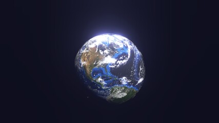 Fototapeta na wymiar Earth View in the Outer Space Illustration. Abstract Wallpaper. 3D Rendering of Earth Planet