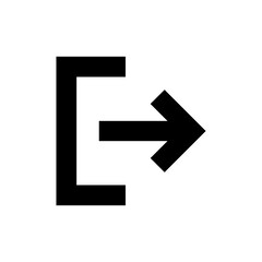 computer log out arrow icon vector  